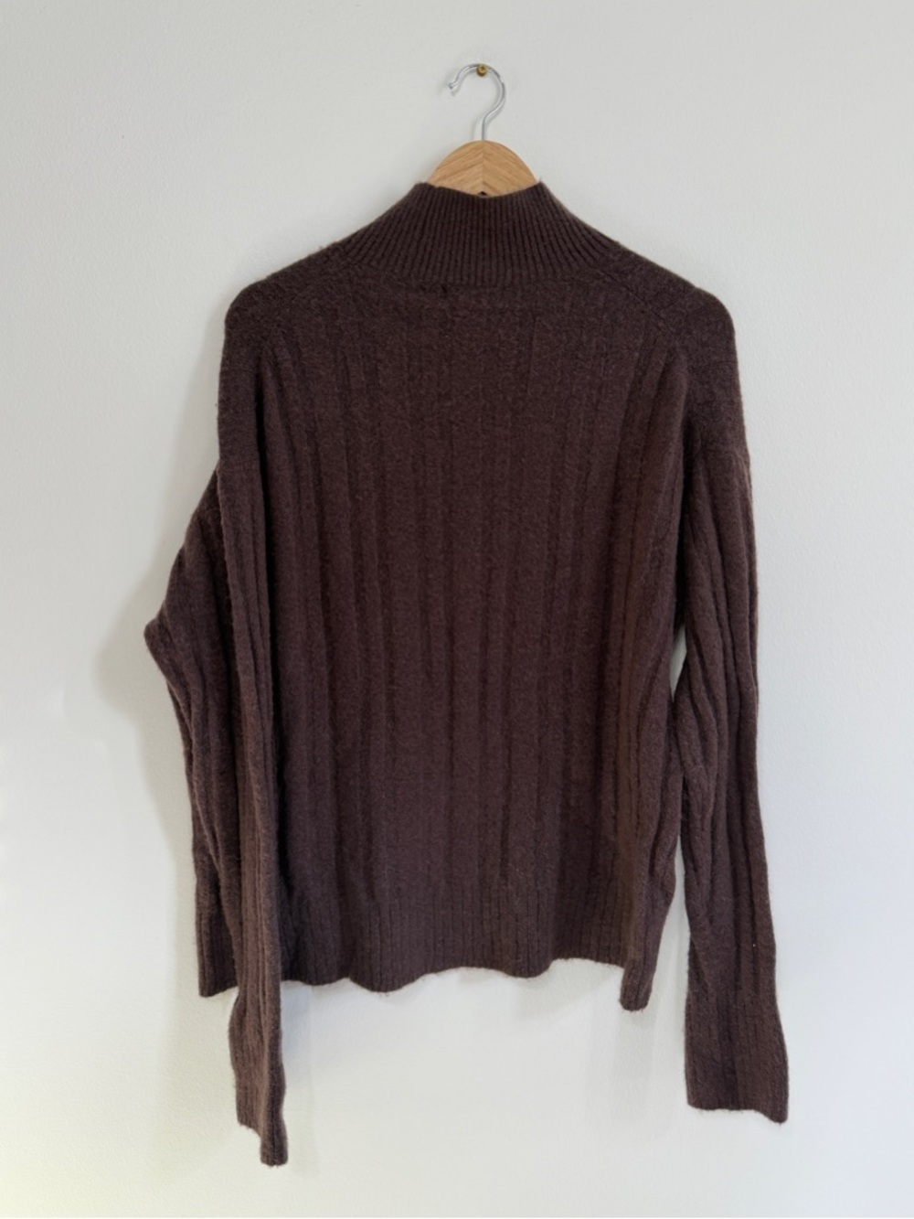 J CREW Ribbed Mockneck Sweater in Supersoft yarn Size XL Brown Knit BM209 - Picture 5 of 8